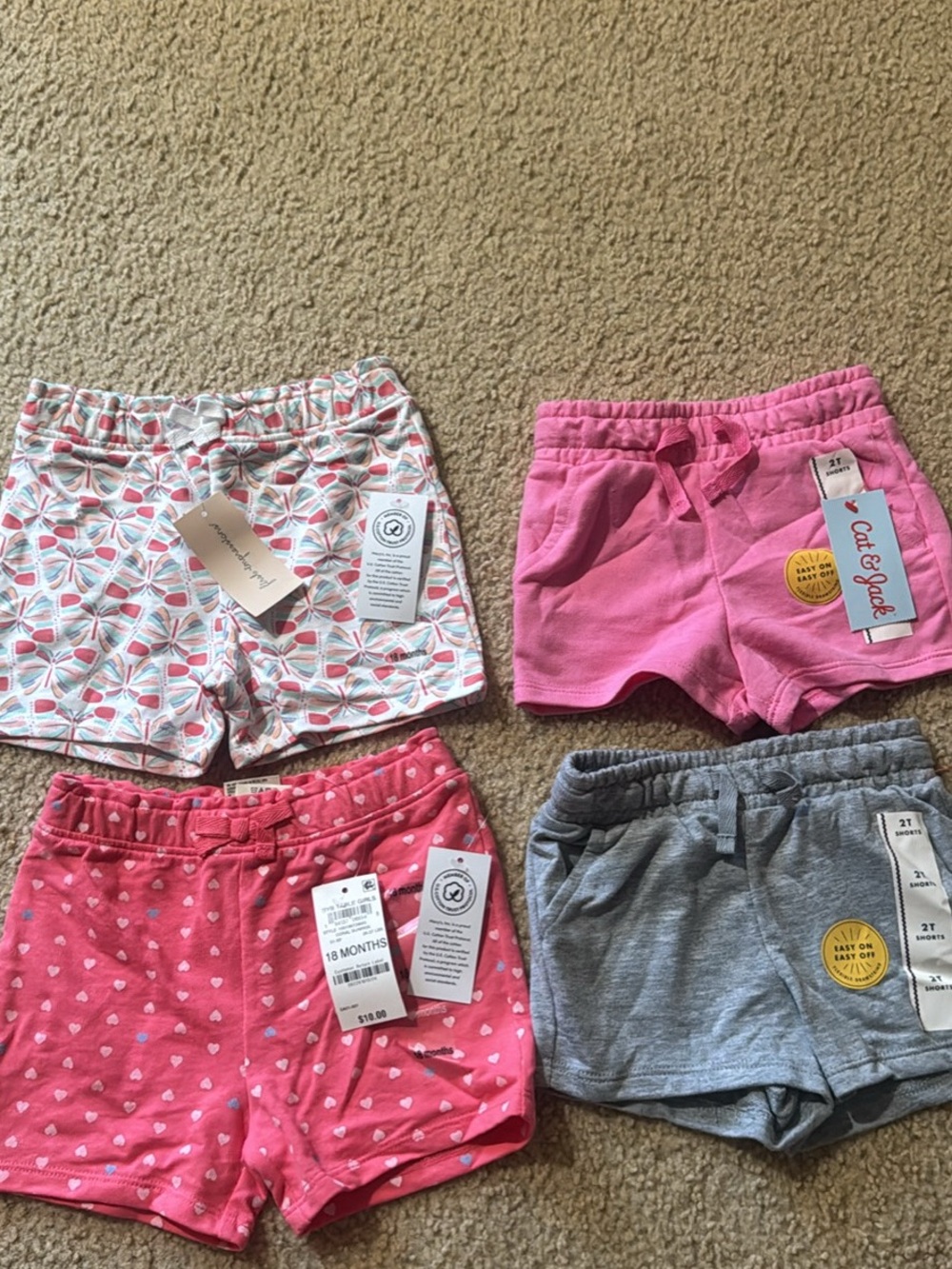 Lot of babygirl shorts (18M & 2t)